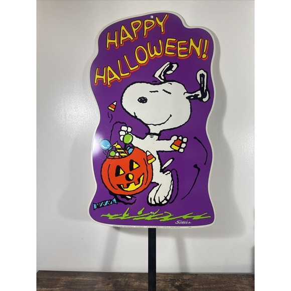 Impact Plastics Other - Vintage‎ Peanuts Snoopy Happy Halloween Yard Sign 1999 Impact Plastics 26"x15"